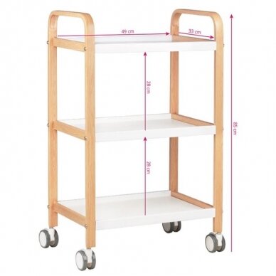 Professional cosmetology trolley HS09 metal and wood imitation 3