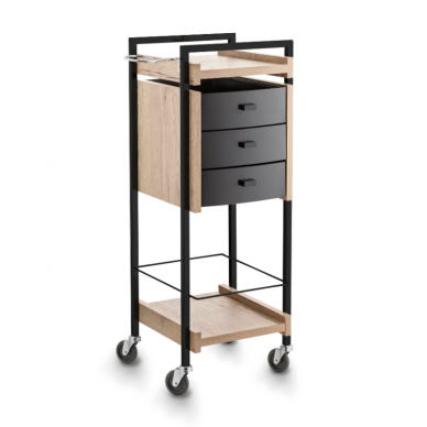 Professional metal and wood hairdressing trolley HIRO 6