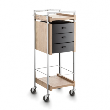 Professional metal and wood hairdressing trolley HIRO 8