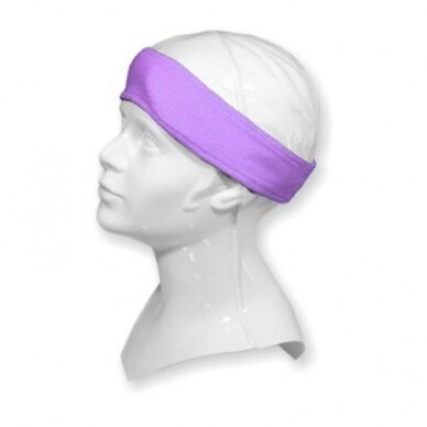 Head and hair band for cosmetology and hairdressing procedures, lilac color