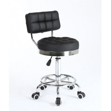 Masters chair for beauty salons and cosmetologists with backrest HC636, black color