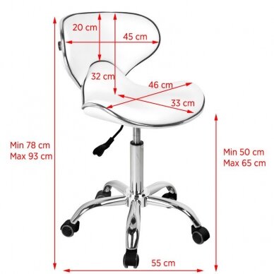 Professional master chair with castors GABBIANO Q-4599, white color 1