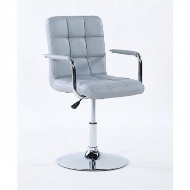 Beauty salons and beauticians stool HC1015NP, white eco-leather