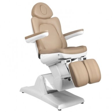 Professional electric podiatric chair-bed-bed for pedicure procedures AZZURRO 870S PEDI (3 motors), cappuccino color