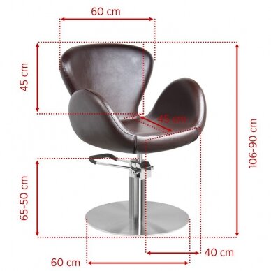 Professional barber chair GABBIANO AMSTERDAM, brown 1