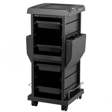 Professional hairdresser's trolley with 2 lockable compartments MOD100C, black color 9