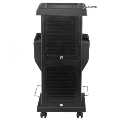 Professional hairdresser's trolley with 2 lockable compartments MOD100C, black color 10