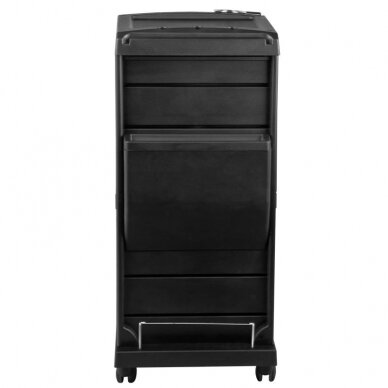 Professional hairdresser's trolley with 2 lockable compartments MOD100C, black color 12