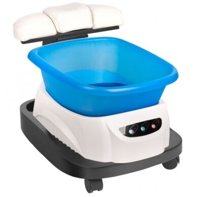 Professional pedicure bath AZZURRO with massage function and wheeled tray