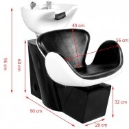 Professional hairdressing sink AMSTERDAM GABBIANO, black and white color