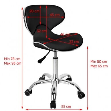 Professional master chair with castors GABBIANO Q-4599, black color 1