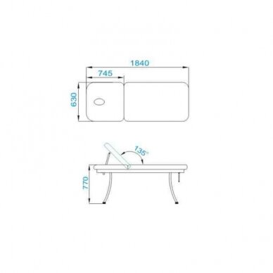 Professional massage table-bed AZZURRO 328, white color 4