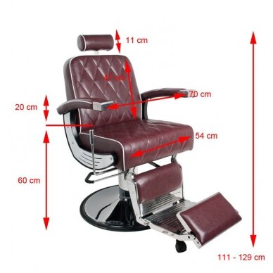 Professional barbers and beauty salons haircut chair GABBIANO IMPERIAL, burgundy color 6