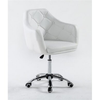 Beauty salons and beauticians stool HC831K, white eco-leather