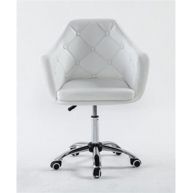 Beauty salons and beauticians stool HC831K, white eco-leather 1