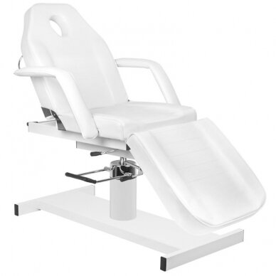 Professional cosmetological hydraulic bed / deck A210D with adjustable seat angle, white 1