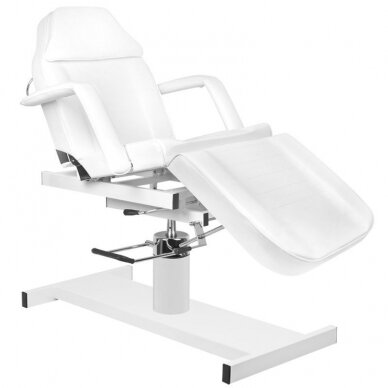 Professional cosmetological hydraulic bed / deck A210D with adjustable seat angle, white