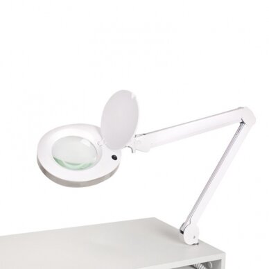 Professional trolley-cabinet for beauticians with space for a lamp to insert a magnifying glass Y-300, white 2