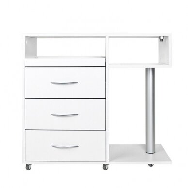 Professional trolley-cabinet for beauticians with space for a lamp to insert a magnifying glass Y-300, white 3