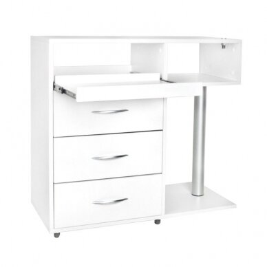 Professional trolley-cabinet for beauticians with space for a lamp to insert a magnifying glass Y-300, white 6