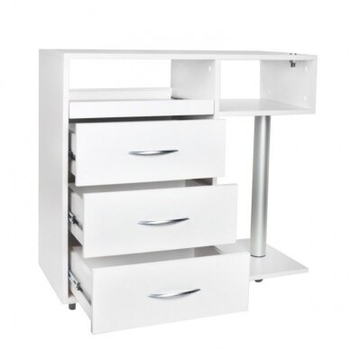 Professional trolley-cabinet for beauticians with space for a lamp to insert a magnifying glass Y-300, white 1