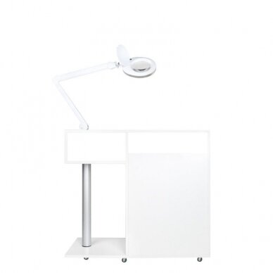 Professional trolley-cabinet for beauticians with space for a lamp to insert a magnifying glass Y-300, white 7