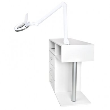 Professional trolley-cabinet for beauticians with space for a lamp to insert a magnifying glass Y-300, white 12