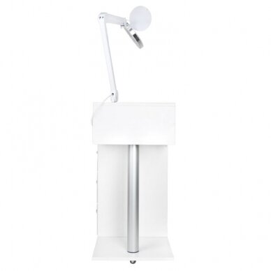 Professional trolley-cabinet for beauticians with space for a lamp to insert a magnifying glass Y-300, white 13