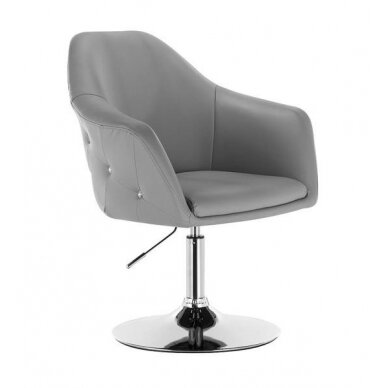 Grožio salono kėdė stabiliu pagrindu HC547, pilkos spalvos