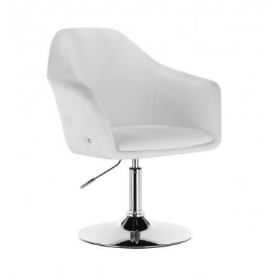 Grožio salono kėdė stabiliu pagrindu HC547, baltos spalvos