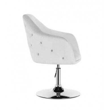 Grožio salono kėdė stabiliu pagrindu HC547, baltos spalvos 2