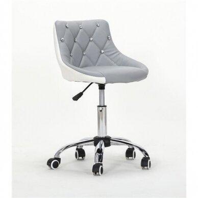 Beauty salons and beauticians stool HC931K, gray/white eco-leather