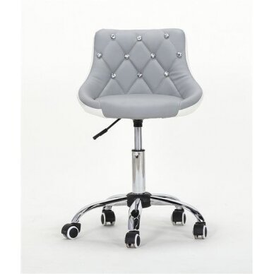 Beauty salons and beauticians stool HC931K, gray/white eco-leather 1