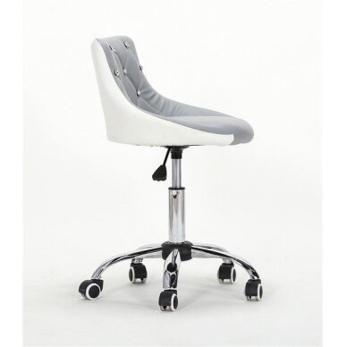 Beauty salons and beauticians stool HC931K, gray/white eco-leather 2