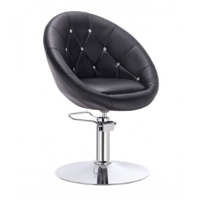 Beauty salons and beauticians stool HC8516CH, black eco-leather