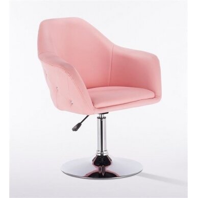 Beauty salons and beauticians stool HC547, pink eco-leather