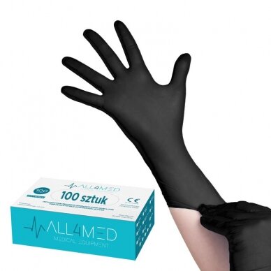 ALL4MED disposable nitrile gloves BLACK S