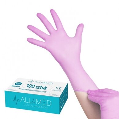 ALL4MED disposable nitrile gloves PINK S