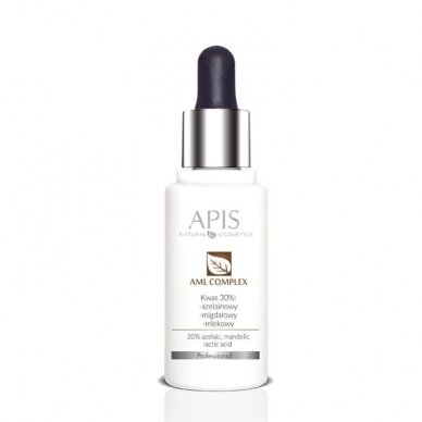 APIS PROFESSIONAL AML COMPLEX rūgščių kompleksas 30% (azelaino + migdolų + pieno), 30 ml.