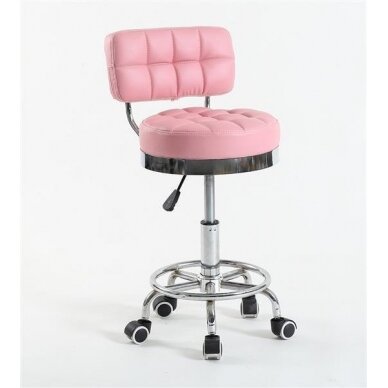 Master chair with backrest HC636, light pink eco leather