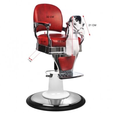 Professional children's hairdressing chair for beauty and barber salons ARKLIUKAS, burgundy 3