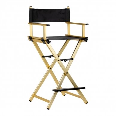 Professional chair for make-up specialists ALU, black with gold details