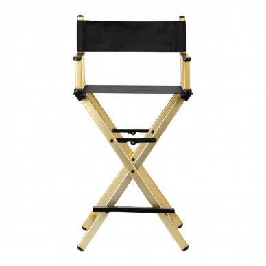 Professional chair for make-up specialists ALU, black with gold details 1