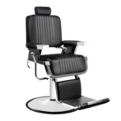 Profesionali barberio kėdė kirpykloms ir barbershopams HAIR SYSTEM ROYAL X, juodos spalvos