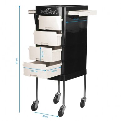 Professional hairdressing trolley GABBIANO FT65-1 BLACK/WHITE 4