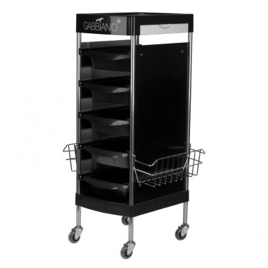 Professional hairdressing trolley GABBIANO, black FX11E