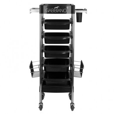 Professional hairdressing trolley GABBIANO, black FX11E 1