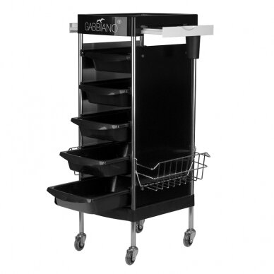 Professional hairdressing trolley GABBIANO, black FX11E 2