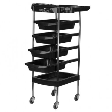 Professional hairdresser's trolley GABBIANO FX7, black 2