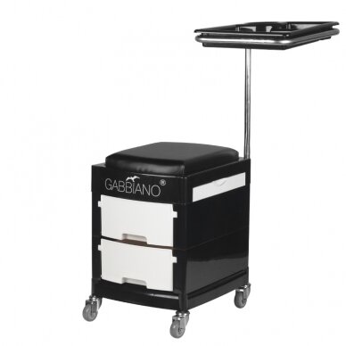 Professional trolley-chair for podiatric work GABBIANO, black color 2